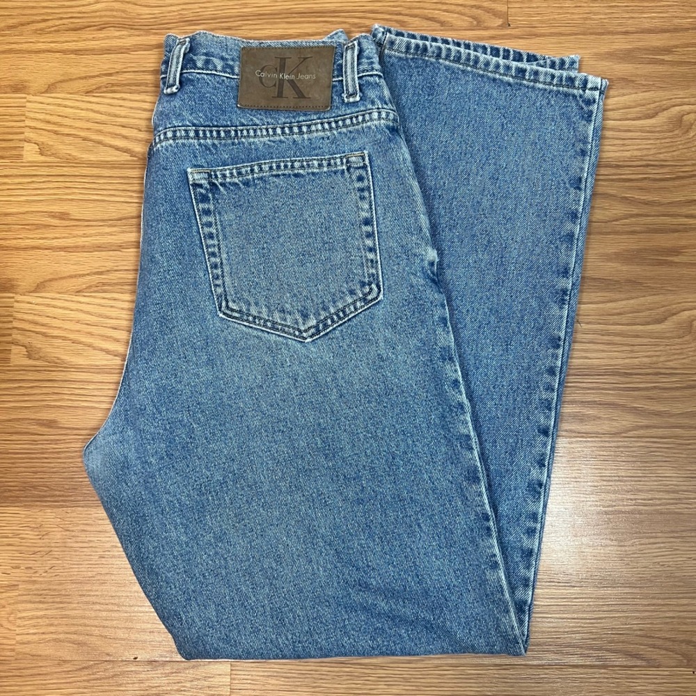 Vintage Calvin Klein Jeans Mens 34 Made in USA Blue Straight Leg BMPP165 Denim